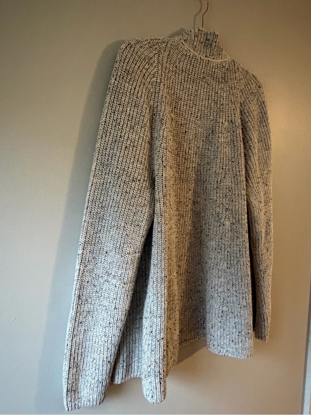 J. Jill Cream Speckle Open-Front Ribbed Cardigan - Picture 6 of 6